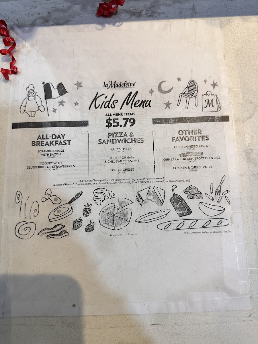 la Madeleine Photo Menu 3