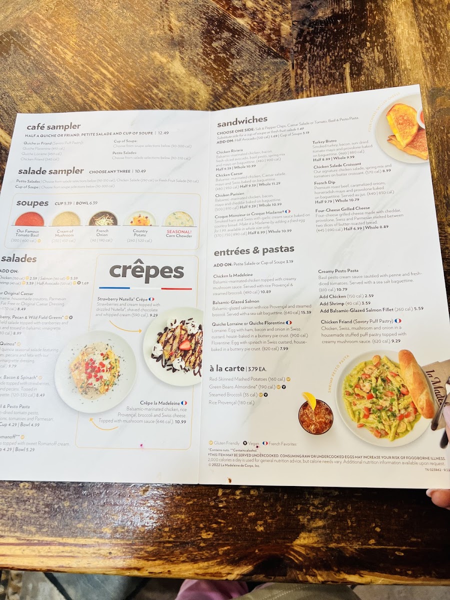 la Madeleine Photo Menu 5