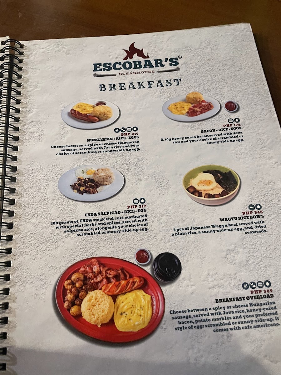 Escobar's Steakhouse Photo Menu 1