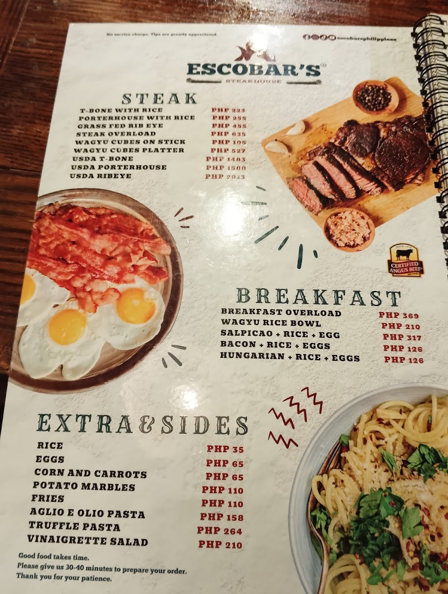 Escobar's Steakhouse Photo Menu 2
