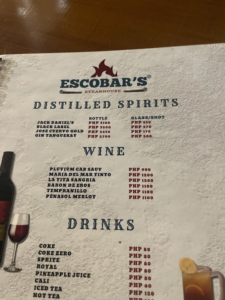 Escobar's Steakhouse Photo Menu 3