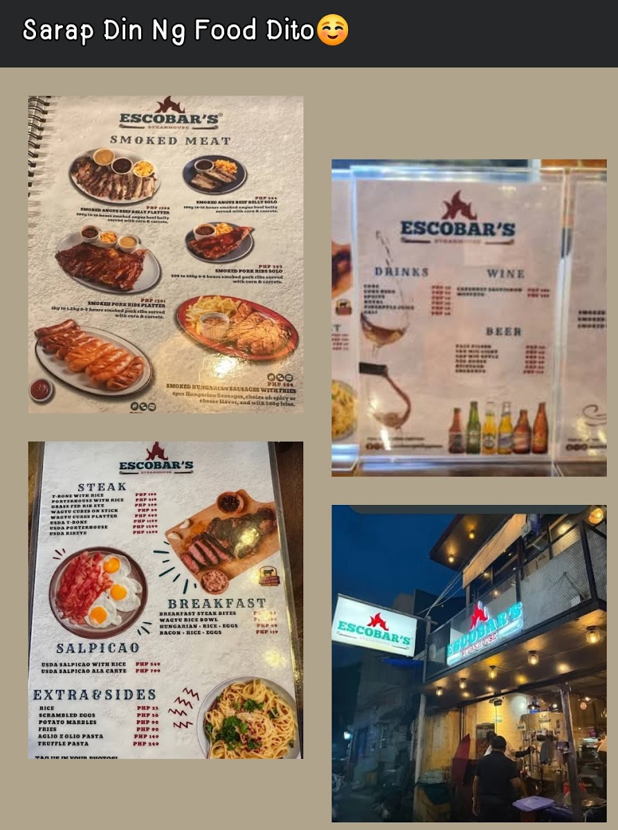 Escobar's Steakhouse Photo Menu 4