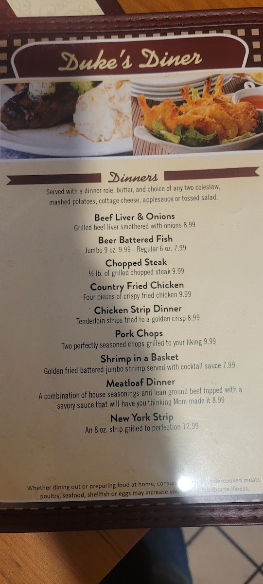 Duke's Diner Photo Menu 9