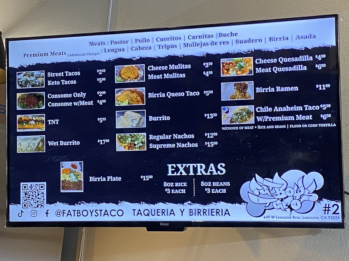 FatBoys Taco Photo Menu 1