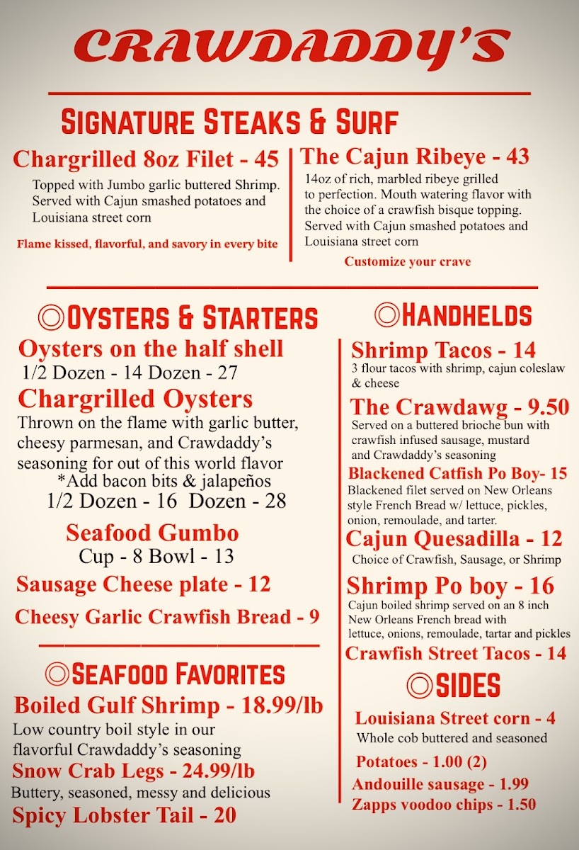 Crawdaddy’s Photo Menu 1