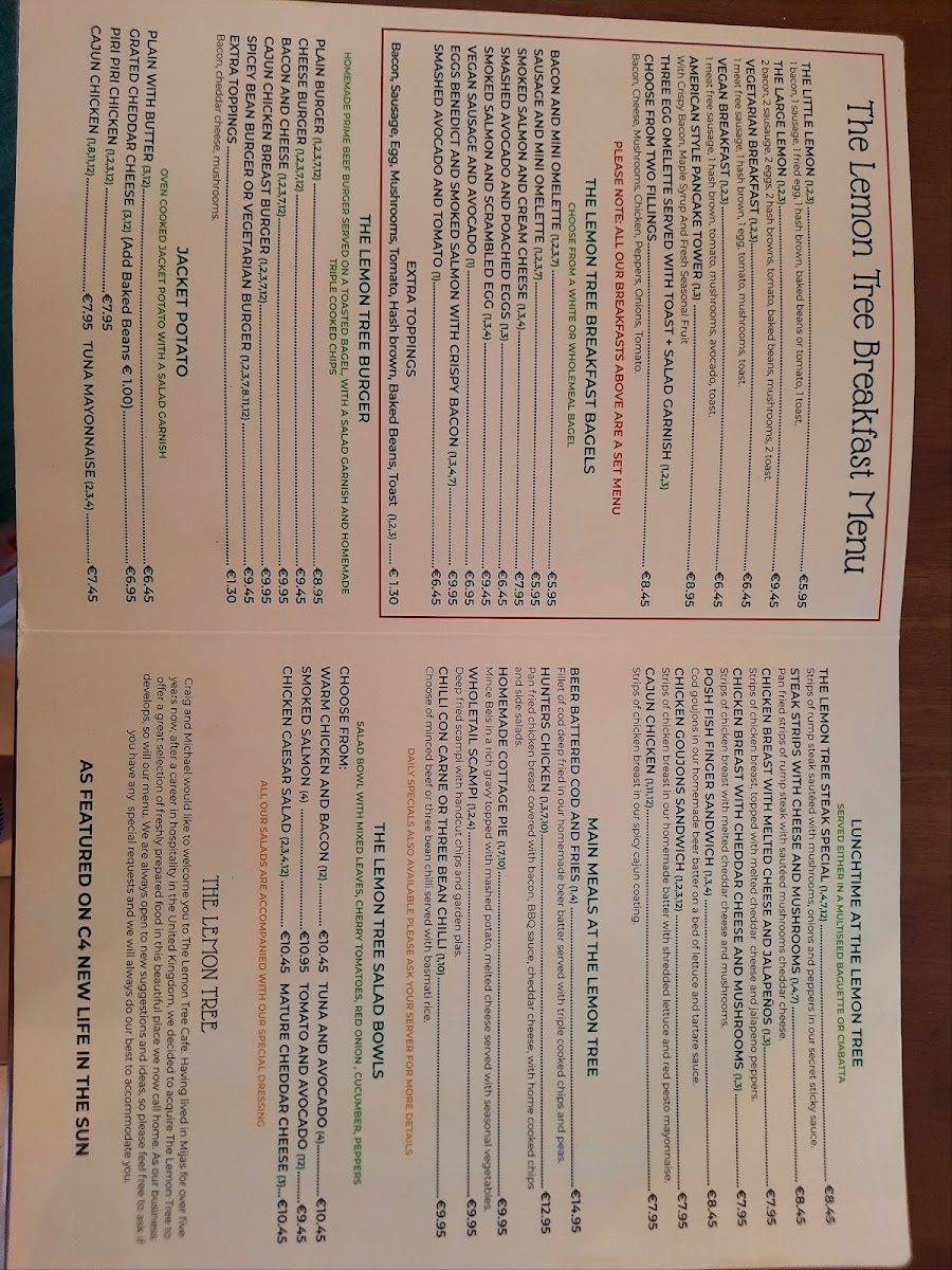 The Lemon Tree Photo Menu 4