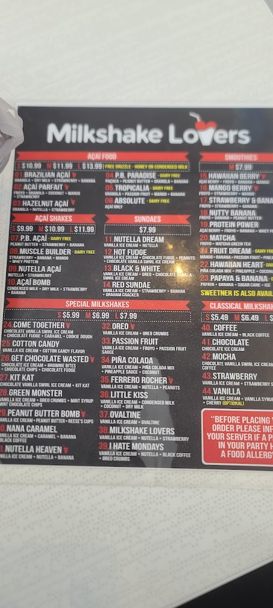 Milkshake Lovers Photo Menu 1
