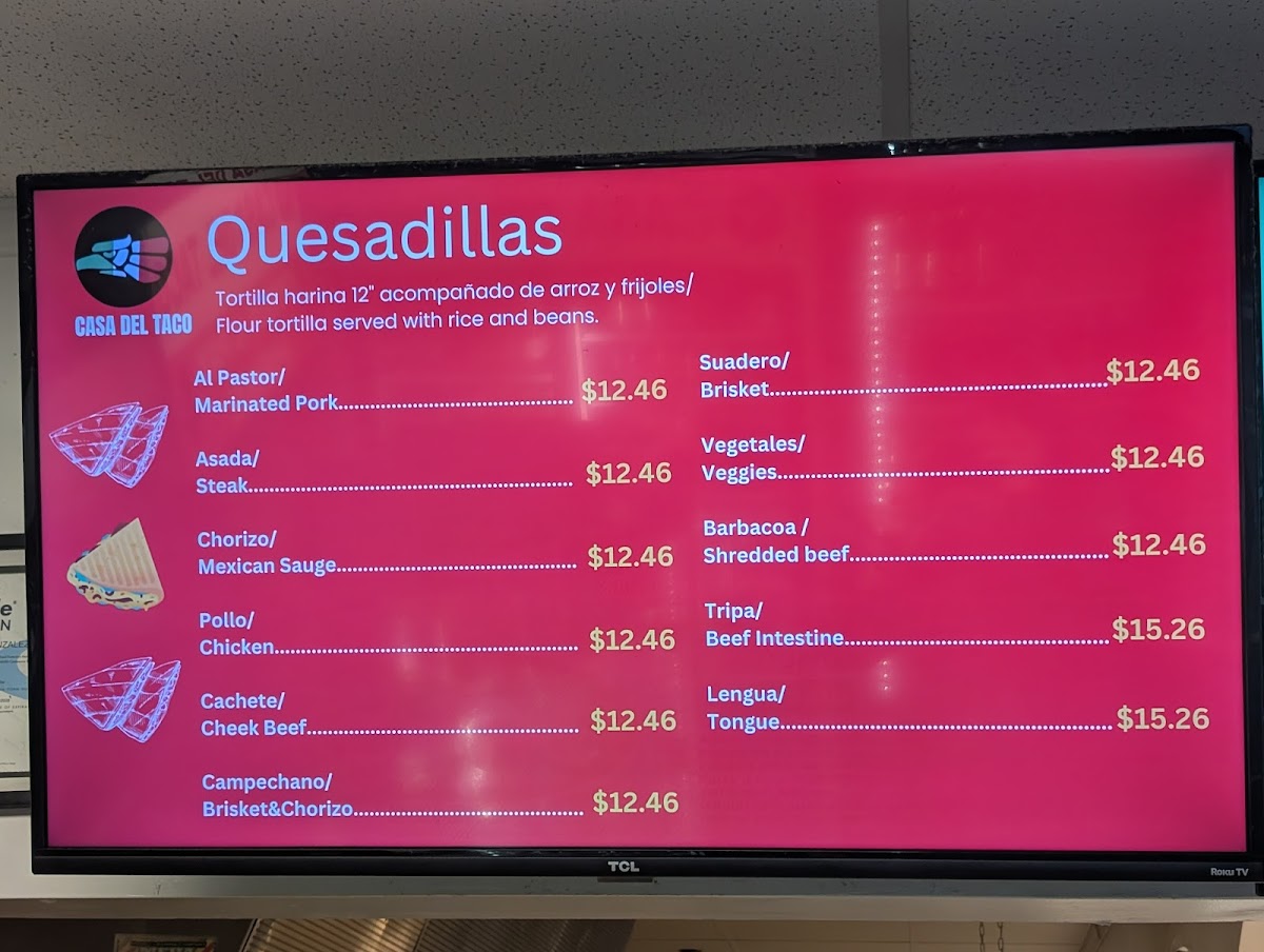 Casa Del Taco Photo Menu 1