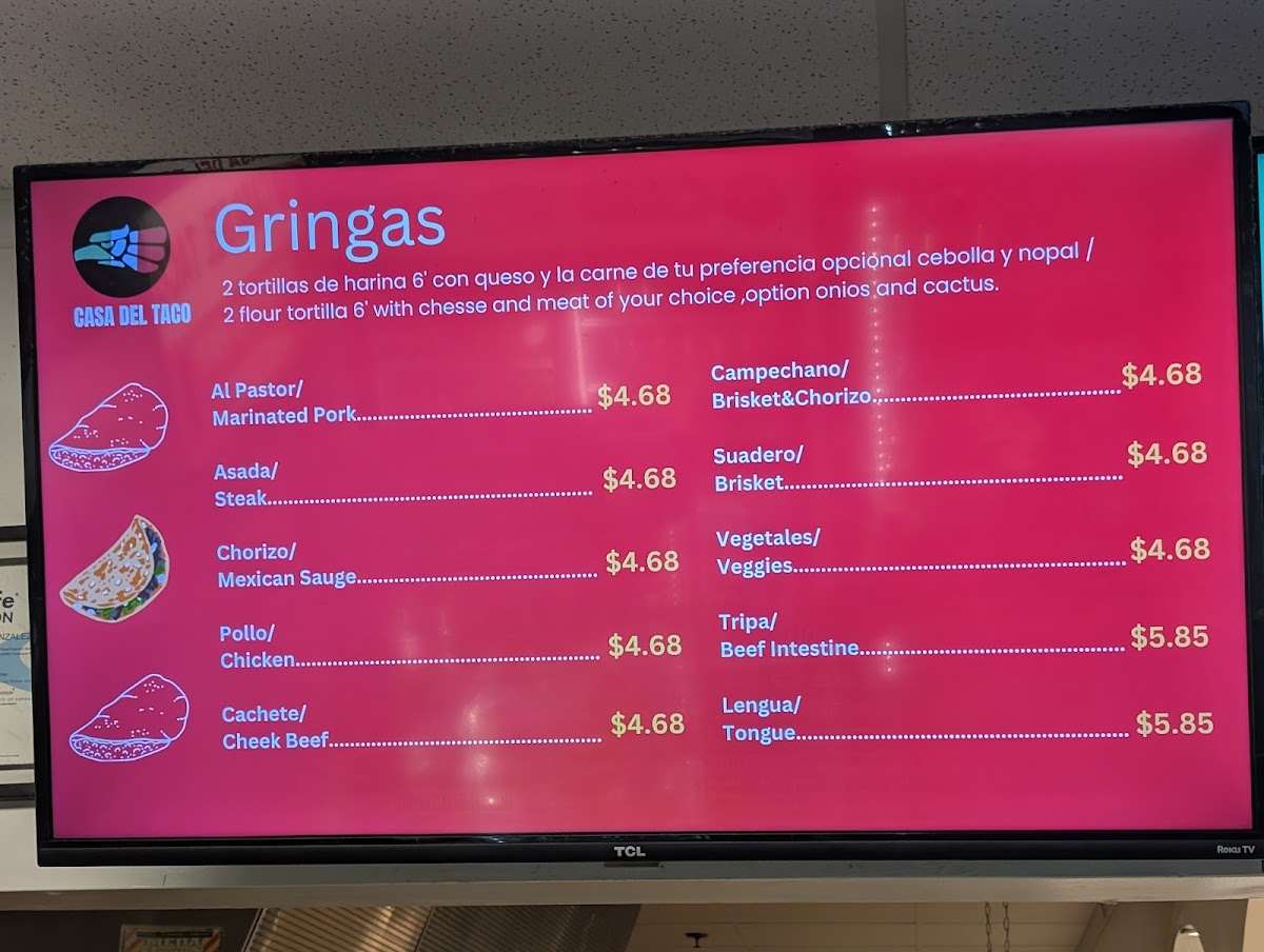 Casa Del Taco Photo Menu 2
