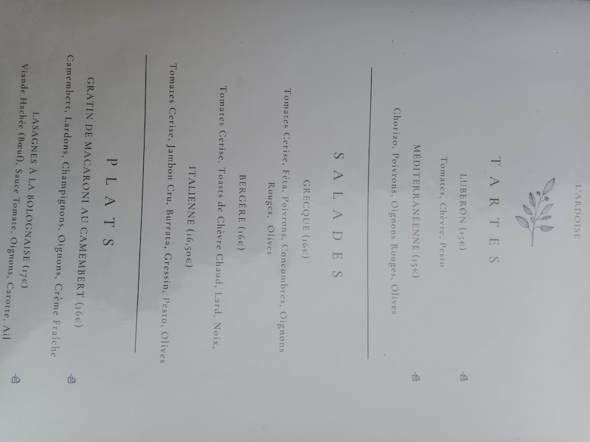 L'Ardoise Photo Menu 5