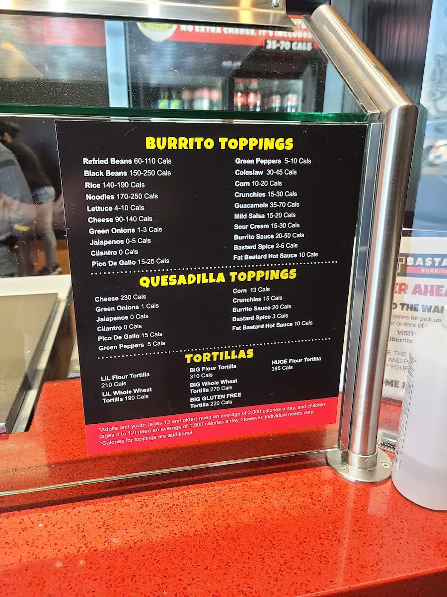Fat Bastard Burrito Co. Photo Menu 2