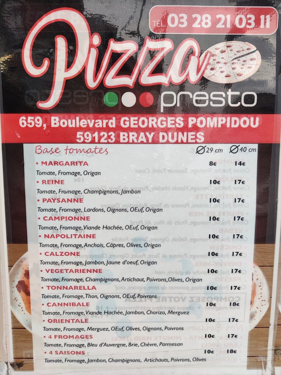 Pizza Presto Photo Menu 4