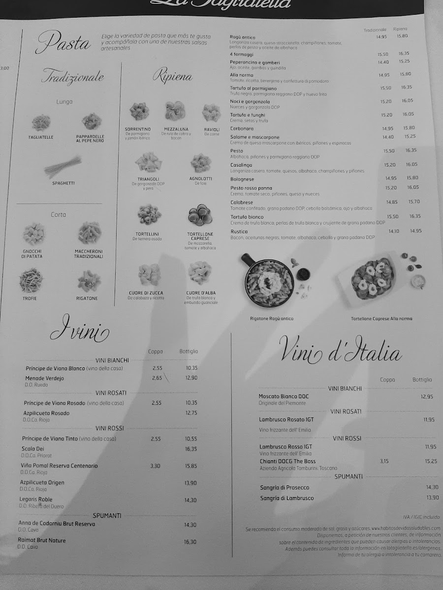 Restaurante La Tagliatella Photo Menu 5
