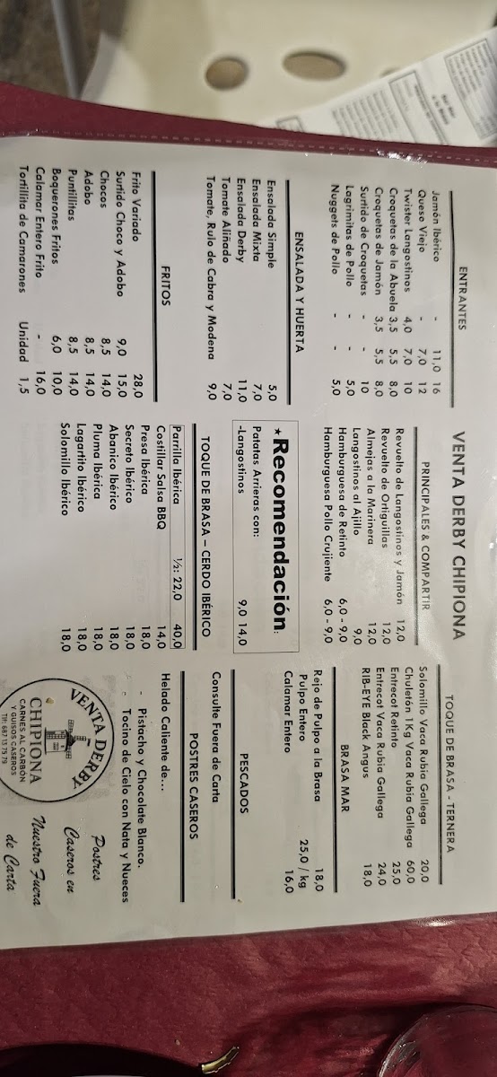 Venta Derby Chipiona Photo Menu 5