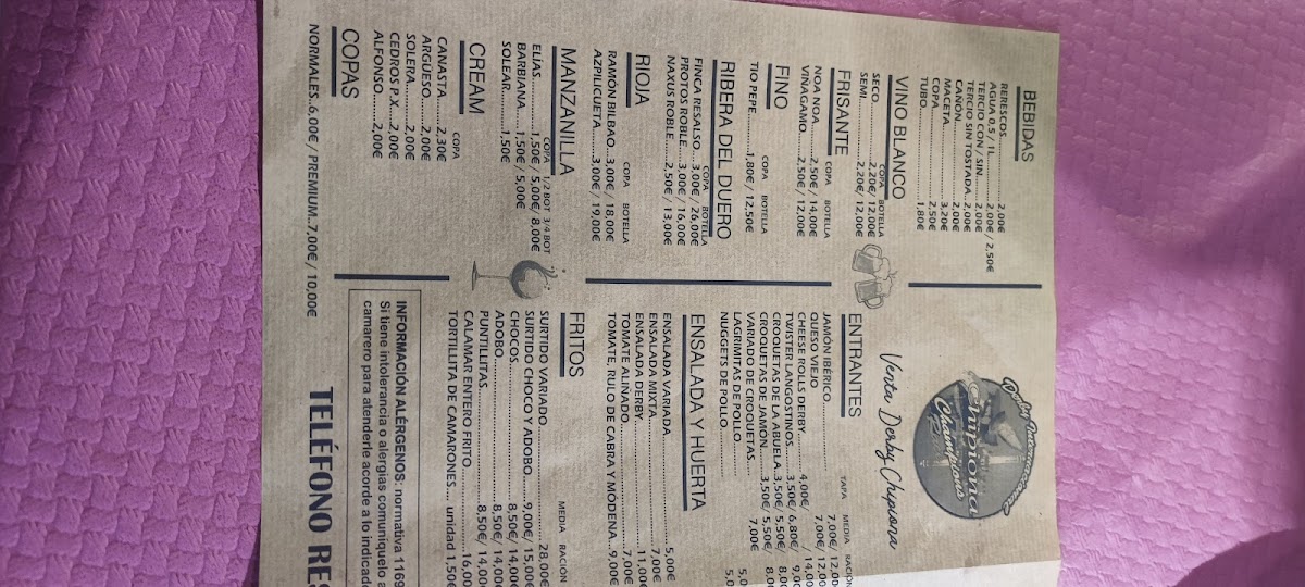 Venta Derby Chipiona Photo Menu 6