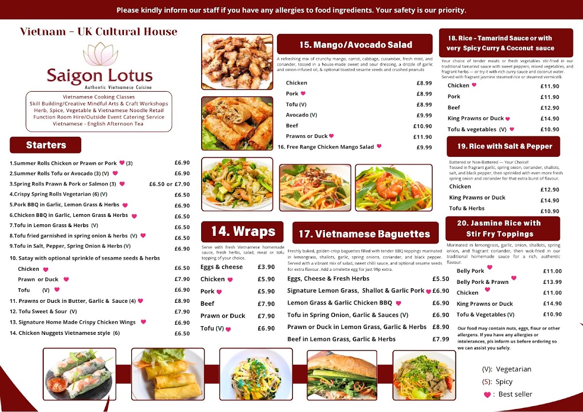 Saigon Lotus Photo Menu 1