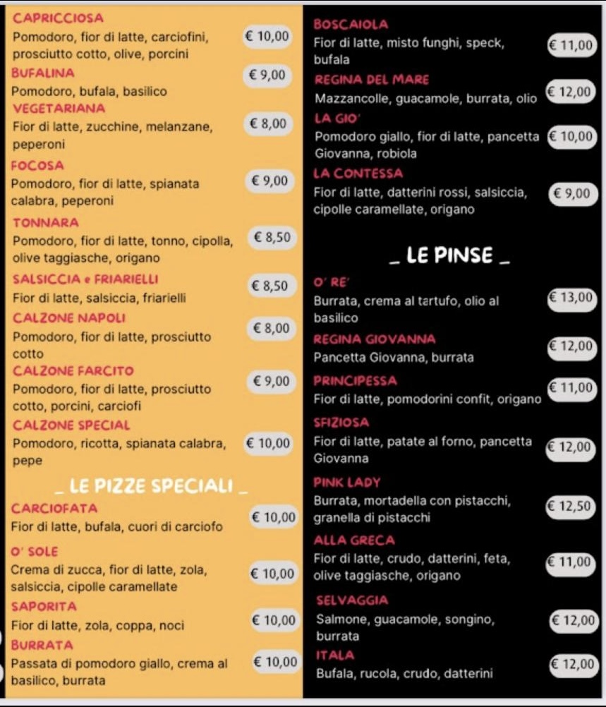 O’Ré - Pizza e Pinsa d’asporto - Bar Photo Menu 1