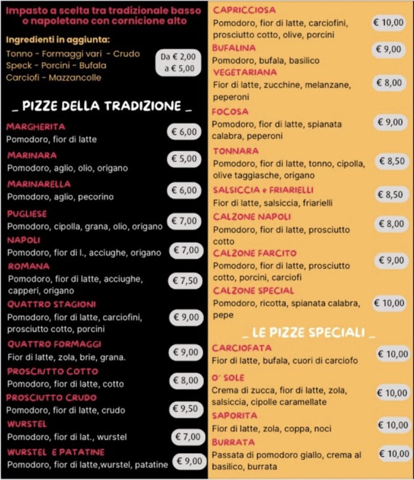 O’Ré - Pizza e Pinsa d’asporto - Bar Photo Menu 2