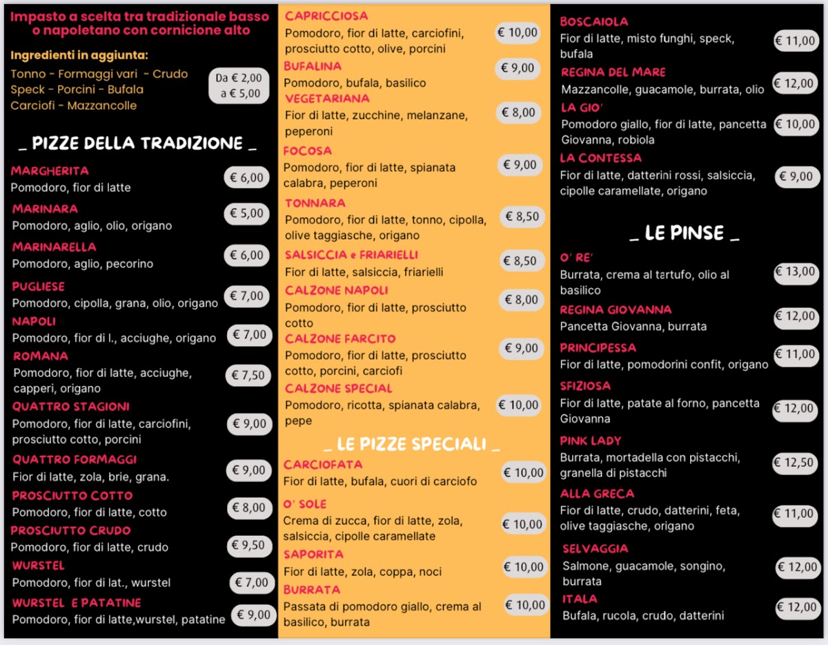 O’Ré - Pizza e Pinsa d’asporto - Bar Photo Menu 3
