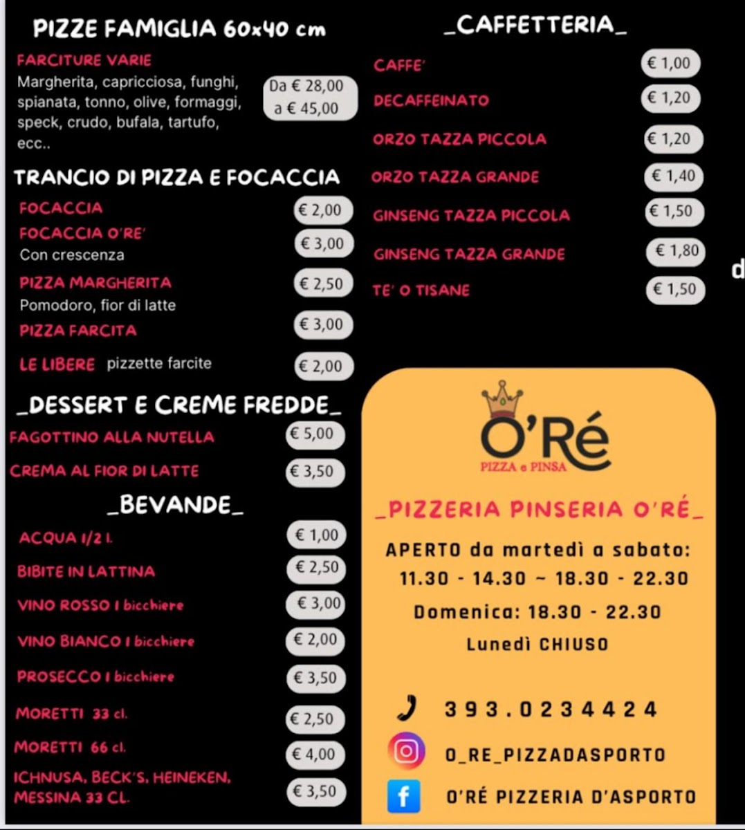 O’Ré - Pizza e Pinsa d’asporto - Bar Photo Menu 4