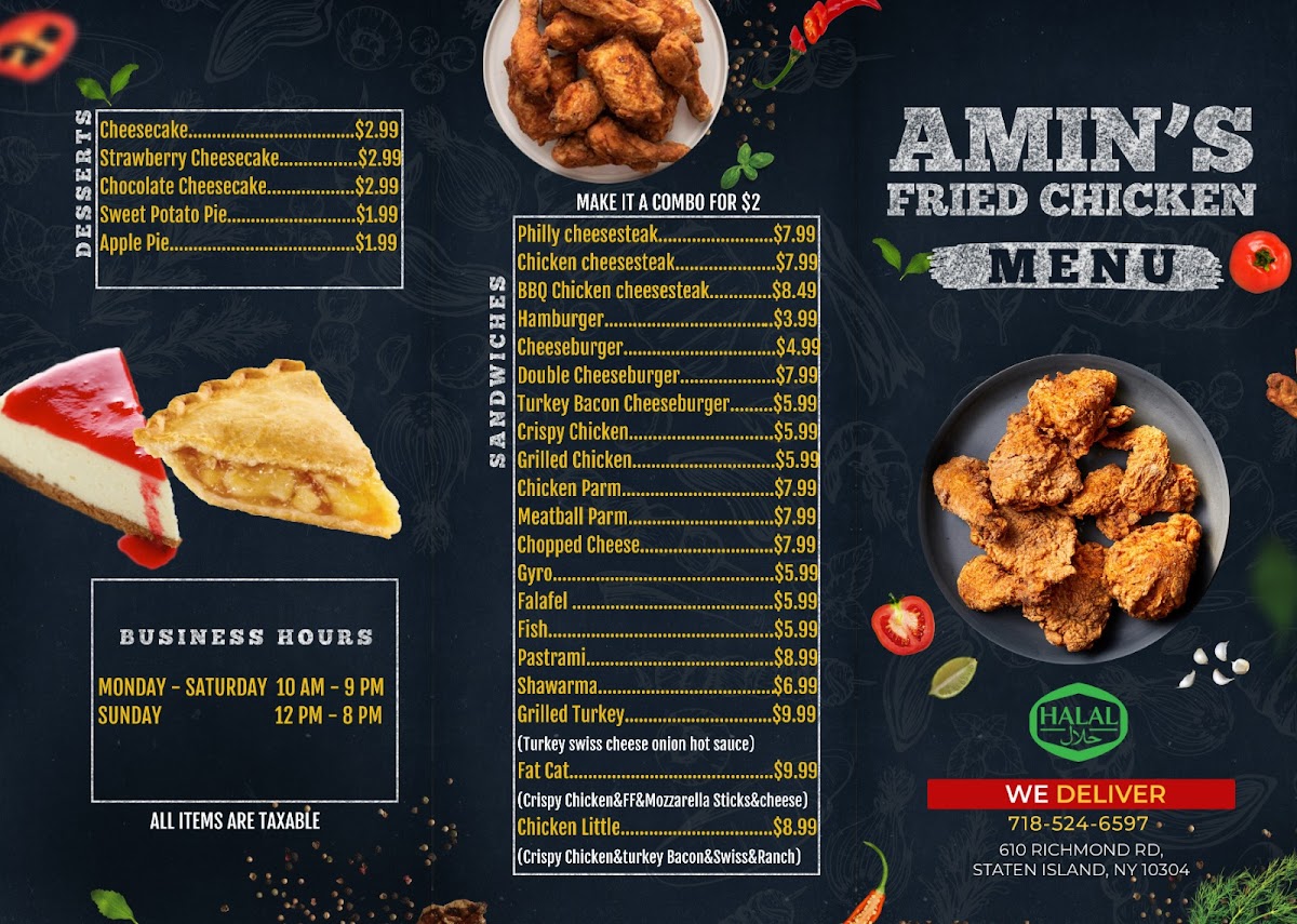 Amins fried chiken Photo Menu 1