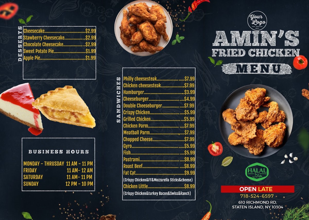 Amins fried chiken Photo Menu 2