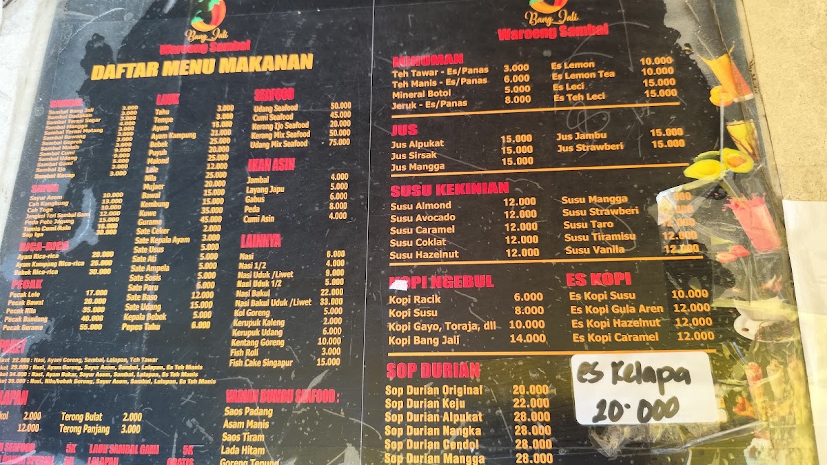 Waroeng Sambal Bang Jali Kutabumi Photo Menu 2