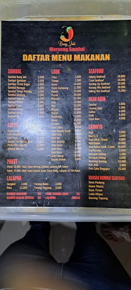 Waroeng Sambal Bang Jali Kutabumi Photo Menu 3