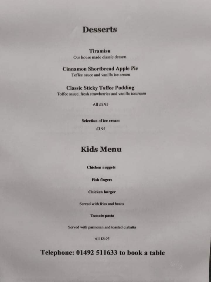 The Cliffs Restaurant Photo Menu 3