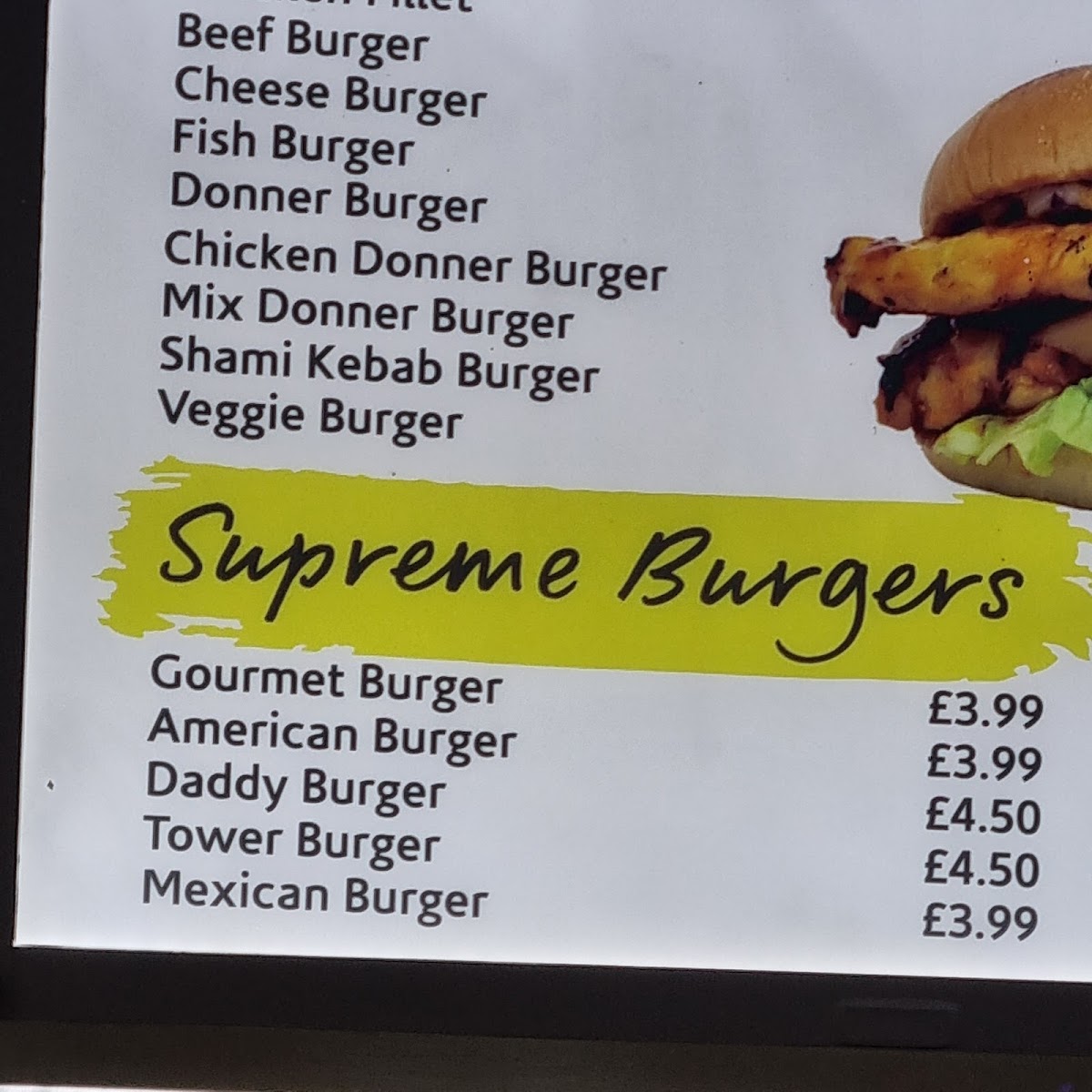 Oasis Fast Food TakeAway Photo Menu 1