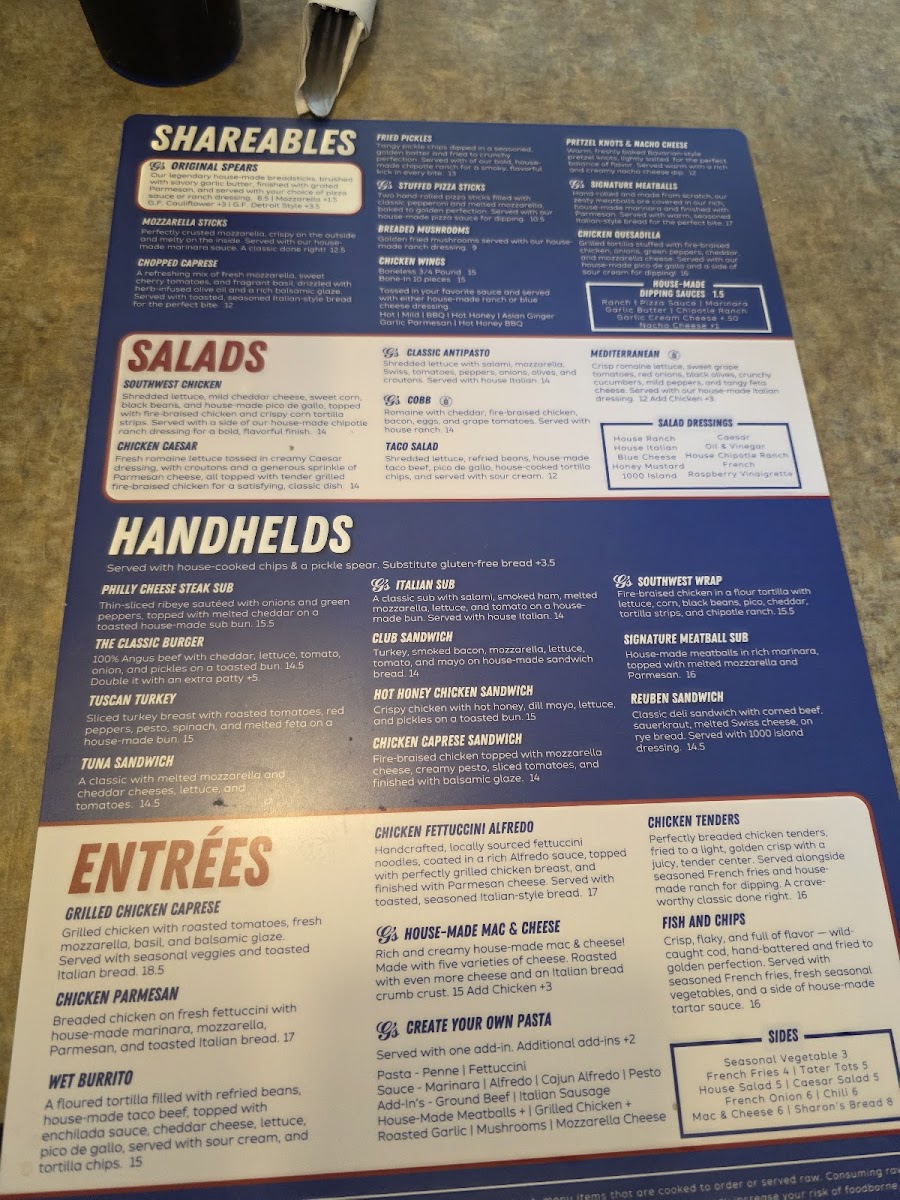 G's Pizzeria & Deli Photo Menu 2