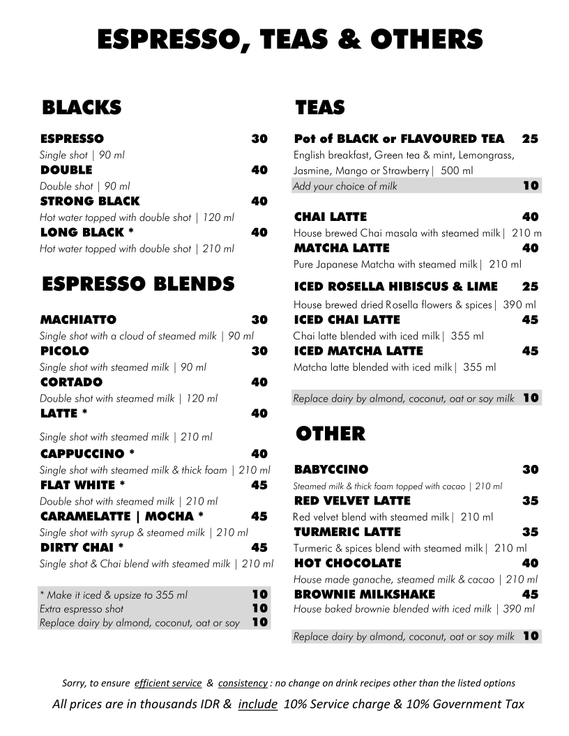 Bali ECO Deli Photo Menu 1