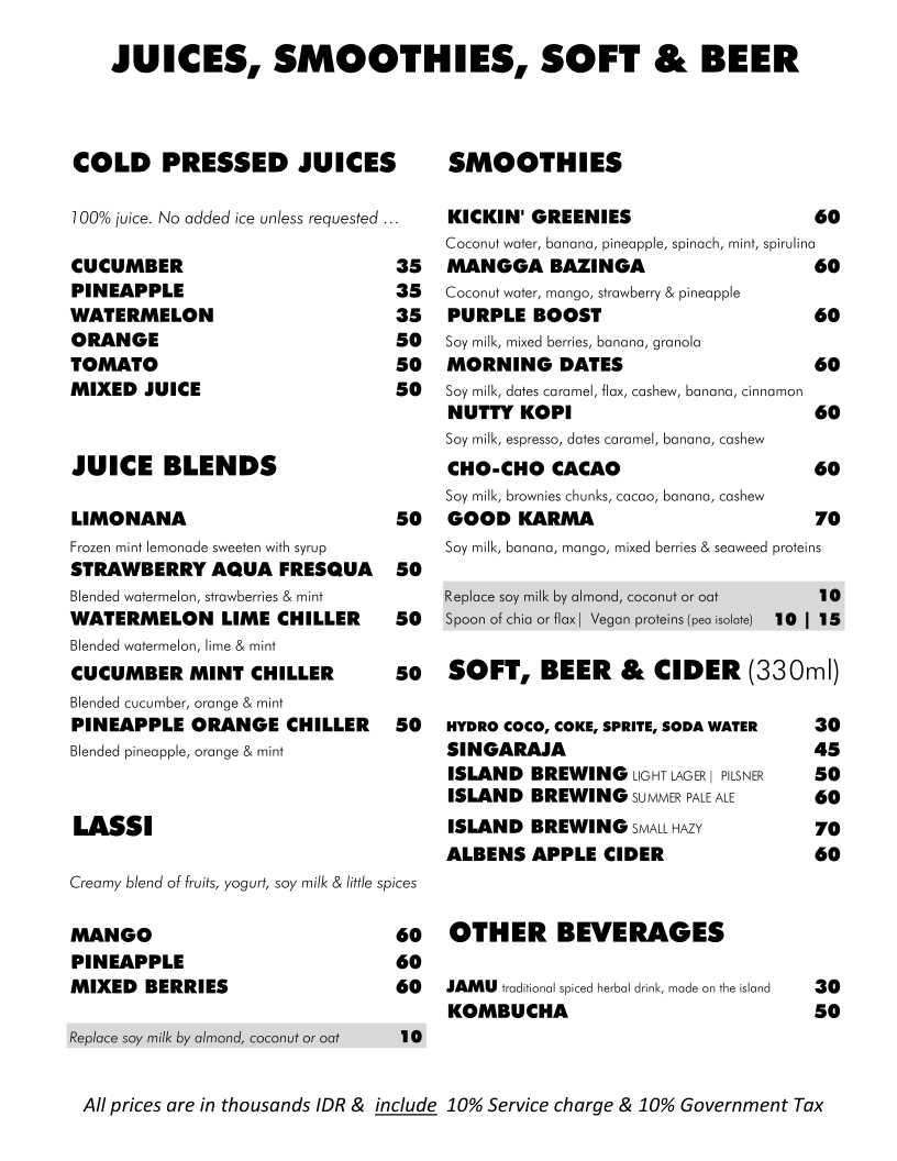 Bali ECO Deli Photo Menu 3