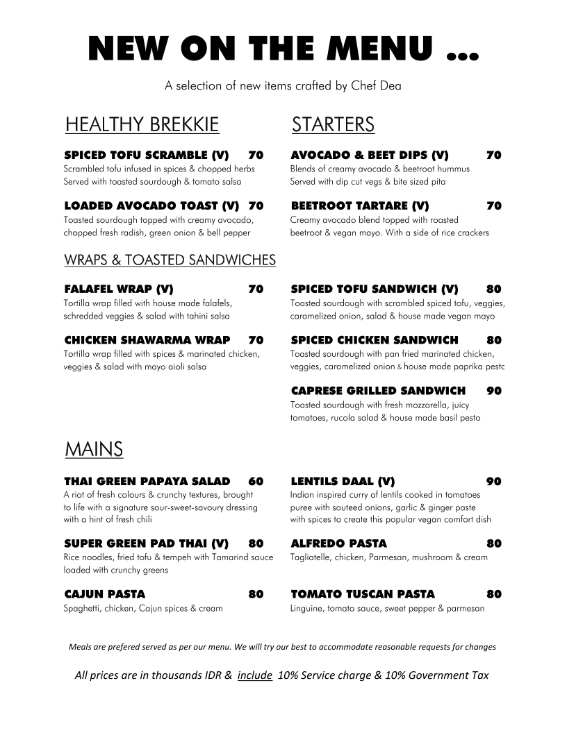 Bali ECO Deli Photo Menu 5