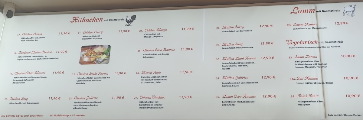 Indian Food Photo Menu 2