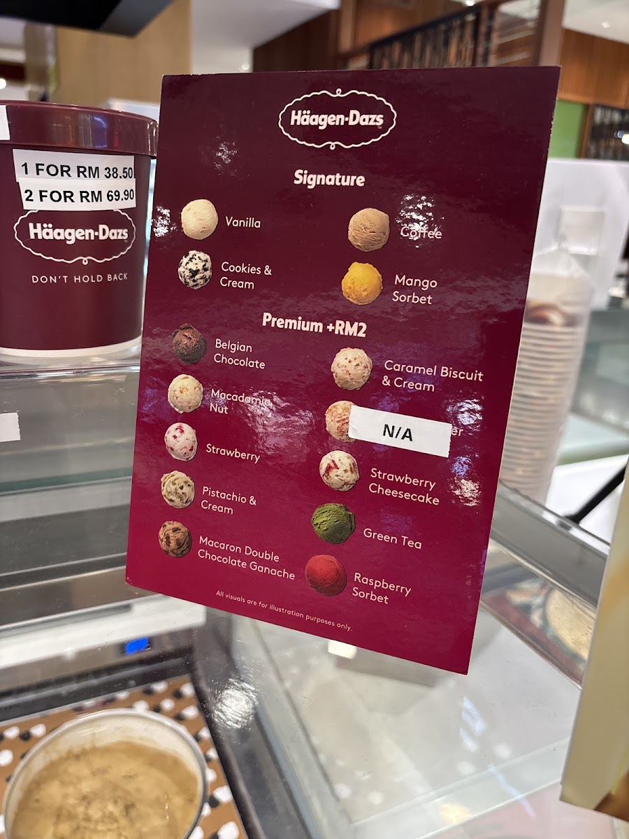 Häagen-Dazs Photo Menu 1