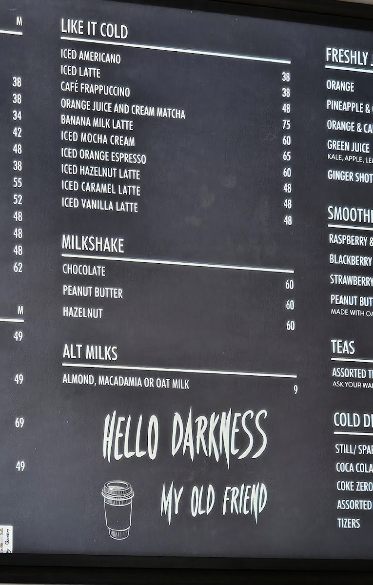 Shift Espresso Bar | Kloof Street Photo Menu 2