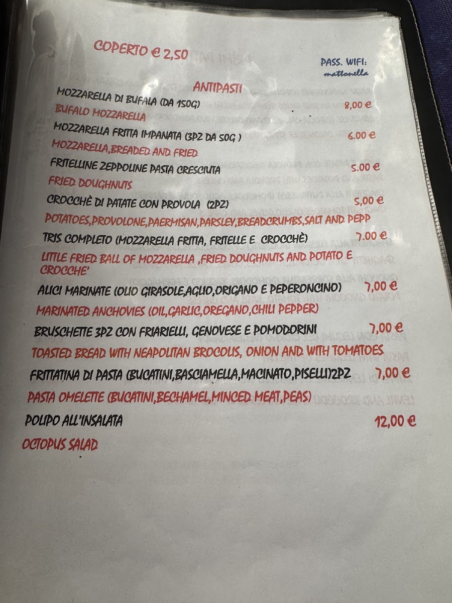 Osteria Della Mattonella Photo Menu 2