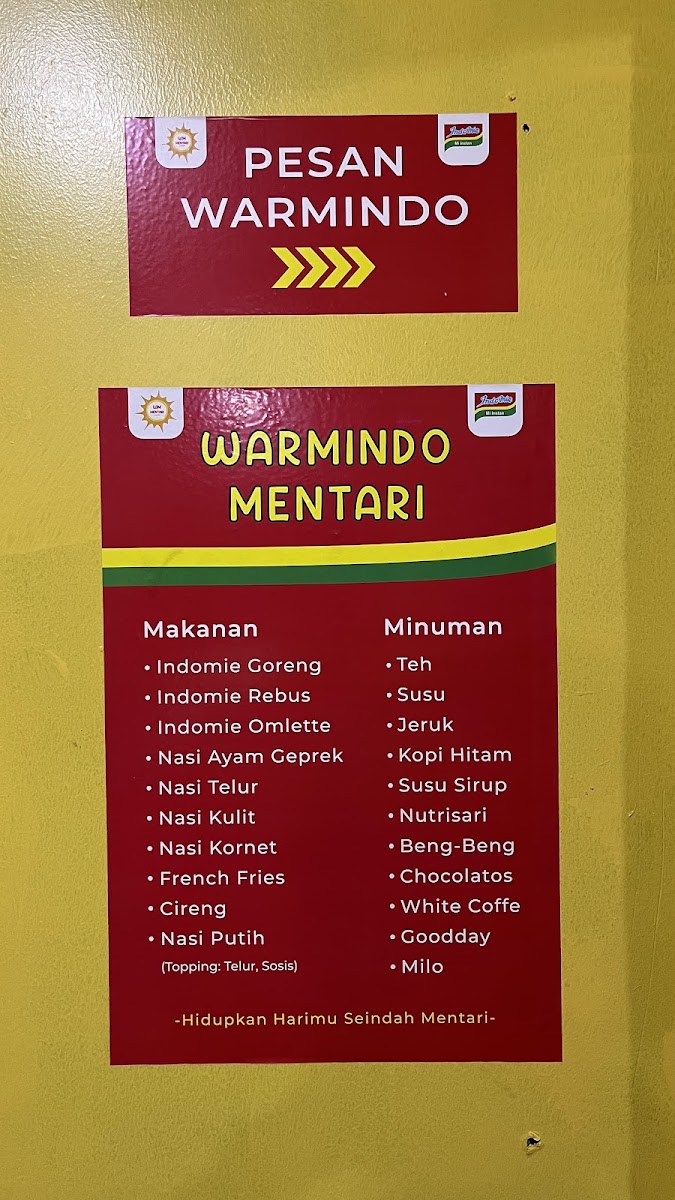Warmindo Mentari Photo Menu 1