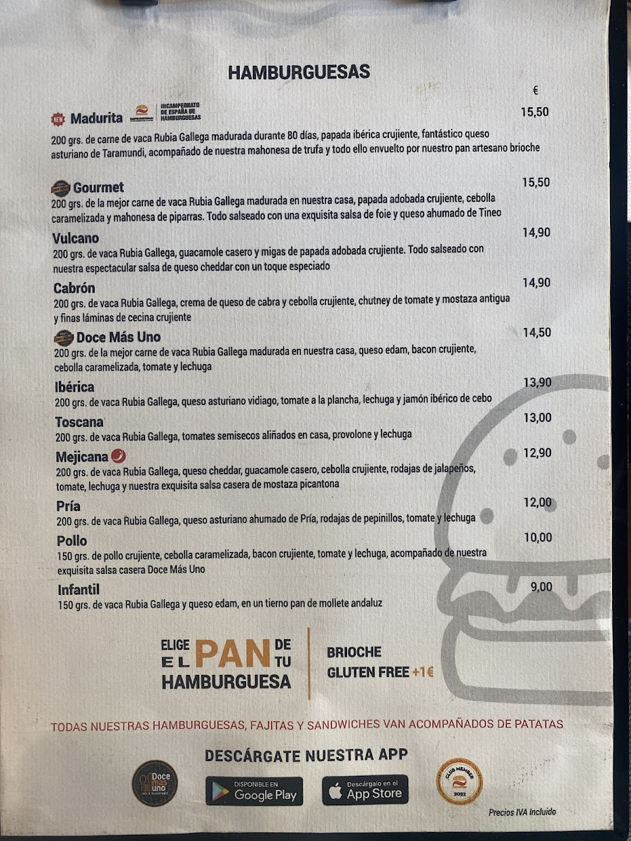 Doce Más Uno Hamburguesería Photo Menu 10