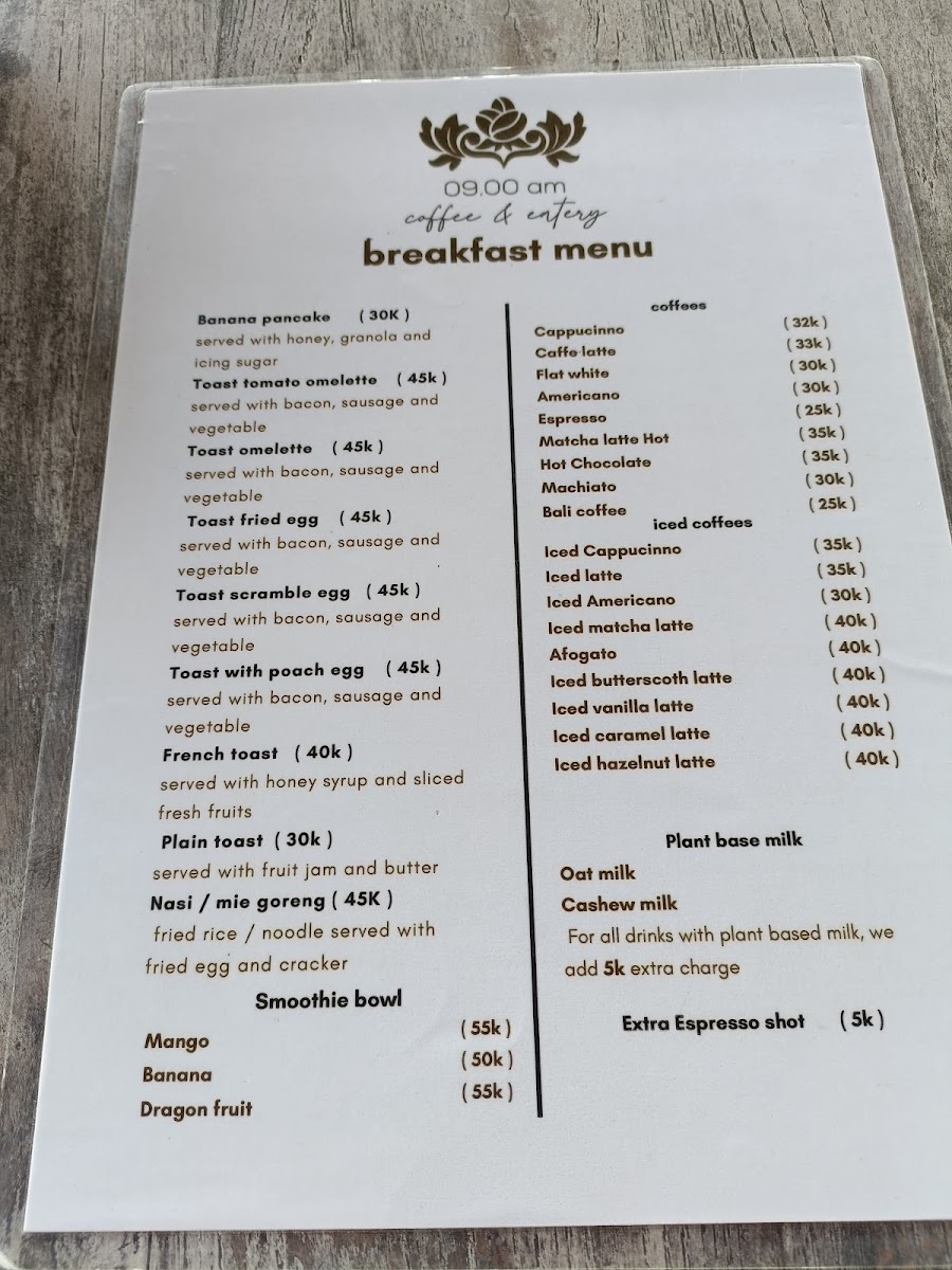 09.00am coffee and eatery Photo Menu 1