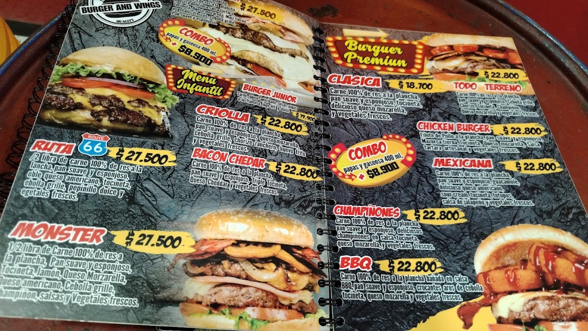 BURGER AND WINGS BOSA Photo Menu 2