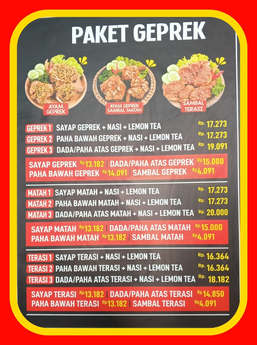 Rocket chicken Turi Photo Menu 2