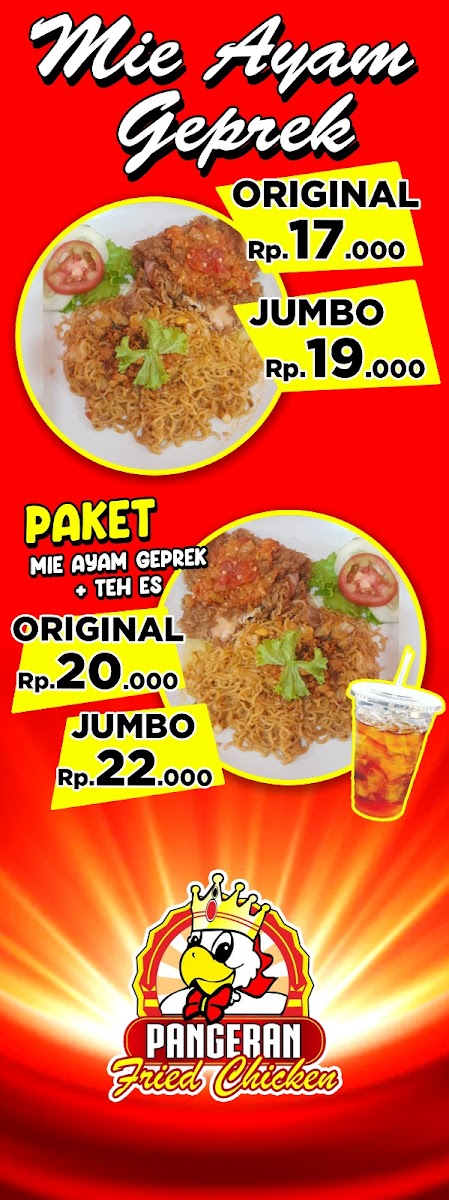 Pangeran Fried Chicken Photo Menu 2