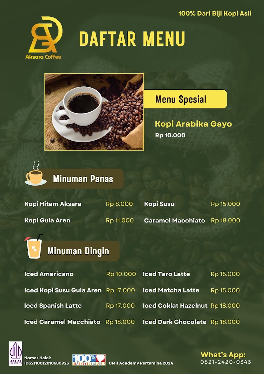 Aksara Coffee Photo Menu 1