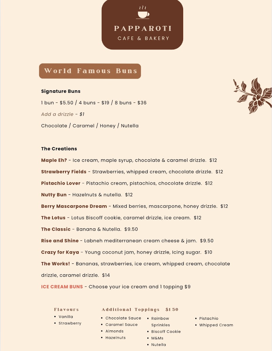 Papparoti Café & Bakery Photo Menu 1
