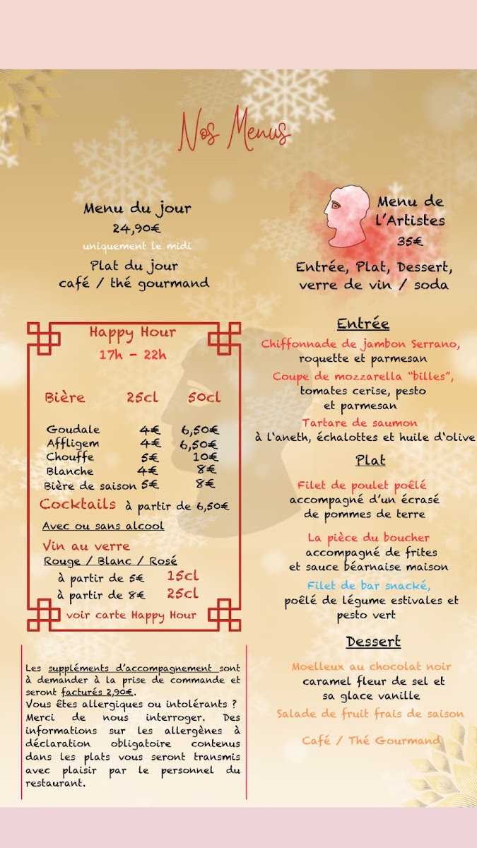 La Table des Artistes Photo Menu 5