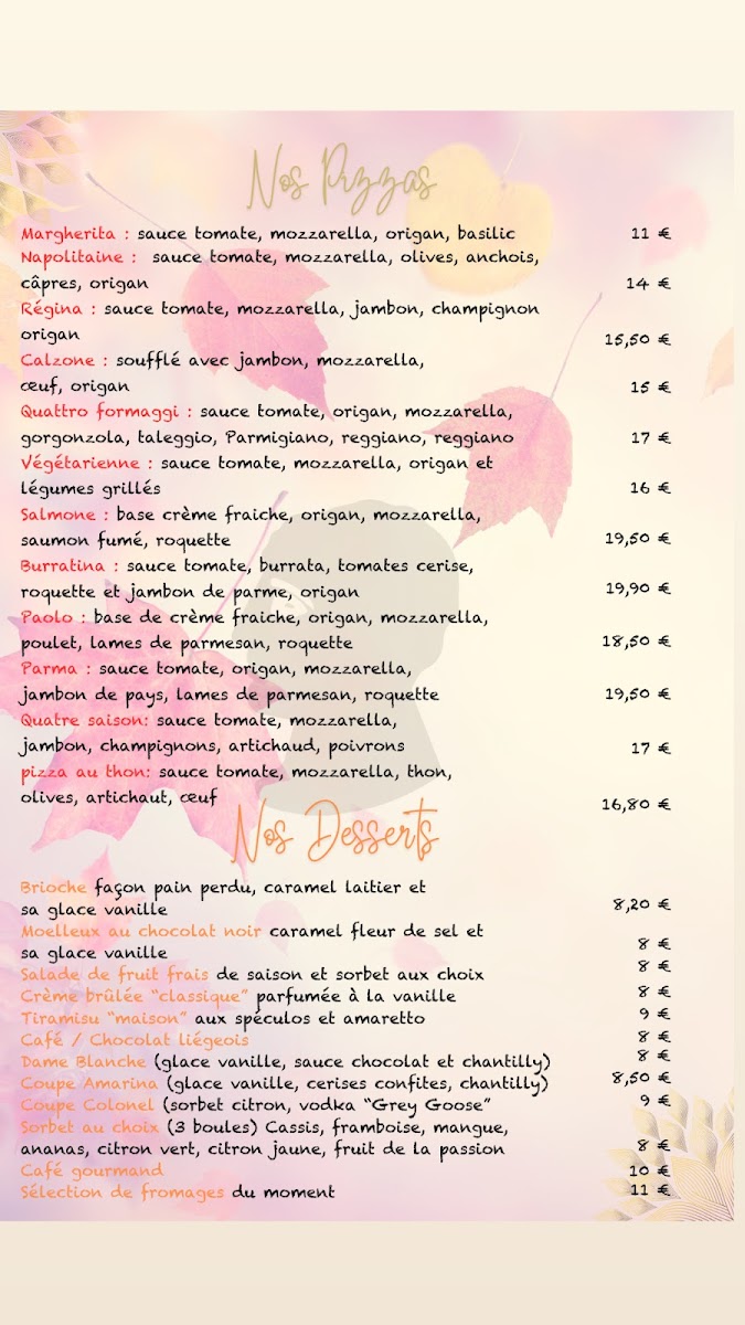 La Table des Artistes Photo Menu 6