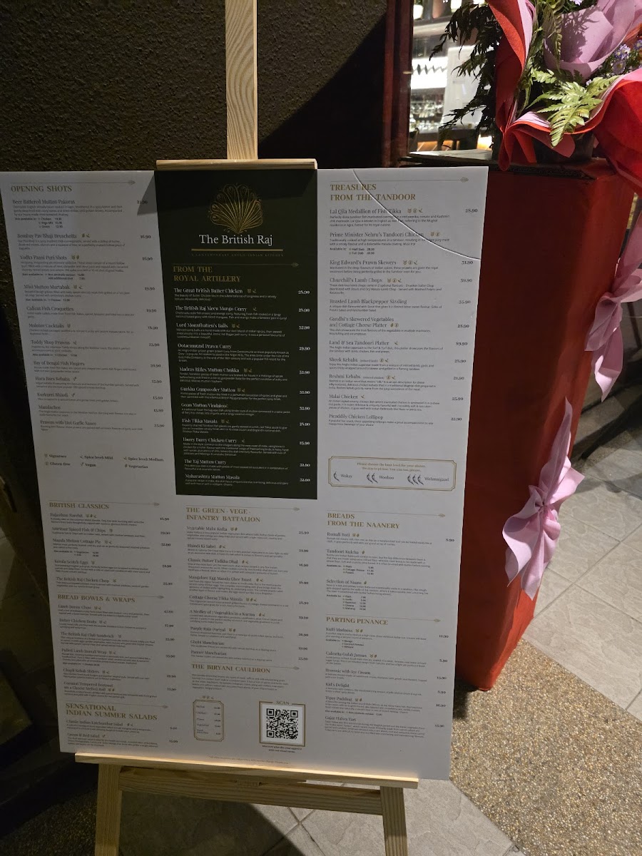 The British Raj Photo Menu 2