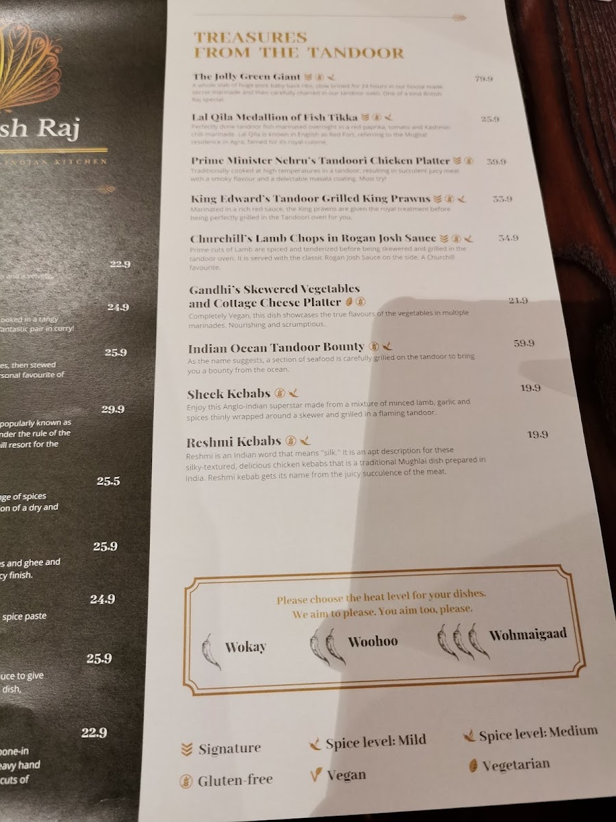 The British Raj Photo Menu 4